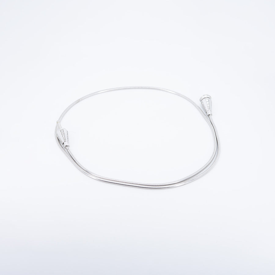 สร้อยข้อมือ/สร้อยคอ Boucheron Jack de Boucheron, triple wrap, Diamonds 18K White Gold Size 52cm.# (Used) #vrbonlHIT 7550