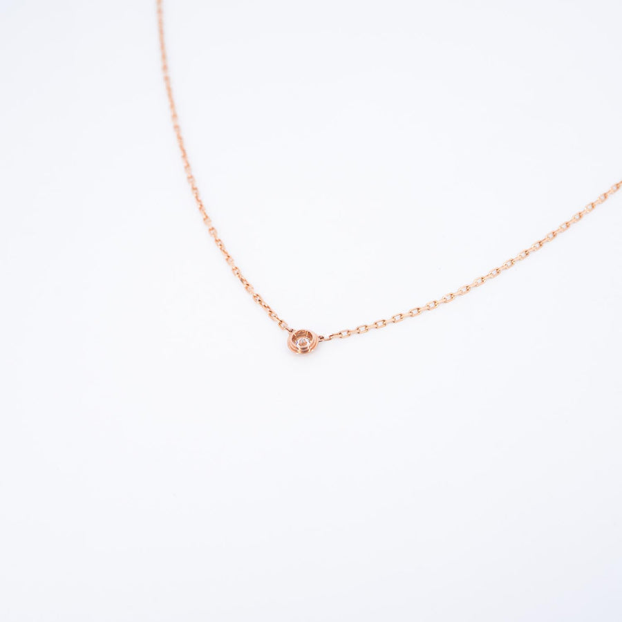 สร้อยและจี้ Cartier d'Amour pendant, diamond, small model 18K Rose Gold Size 37-40cm.# (Used) #vrcanlimt 7538