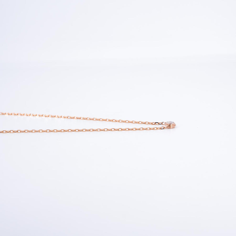 สร้อยและจี้ Cartier d'Amour pendant, diamond, small model 18K Rose Gold Size 37-40cm.# (Used) #vrcanlimt 7538