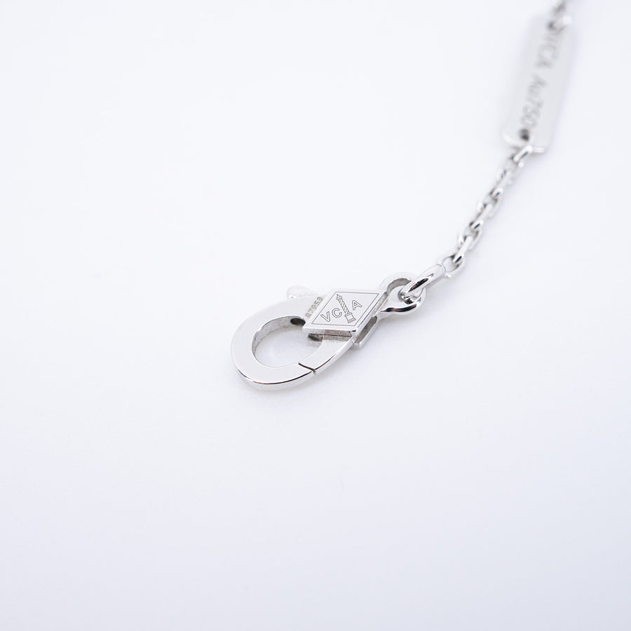 **Hold k.aom**สร้อยและจี้ Van Cleef & Arpels Limited Edition 2024 White & Rose Gold Guilloche Diamond Vintage Alhambra Holiday Pendant 18K Rose Gold Size 37-41.5cm.# (Used) #vrvanlHIT 7555