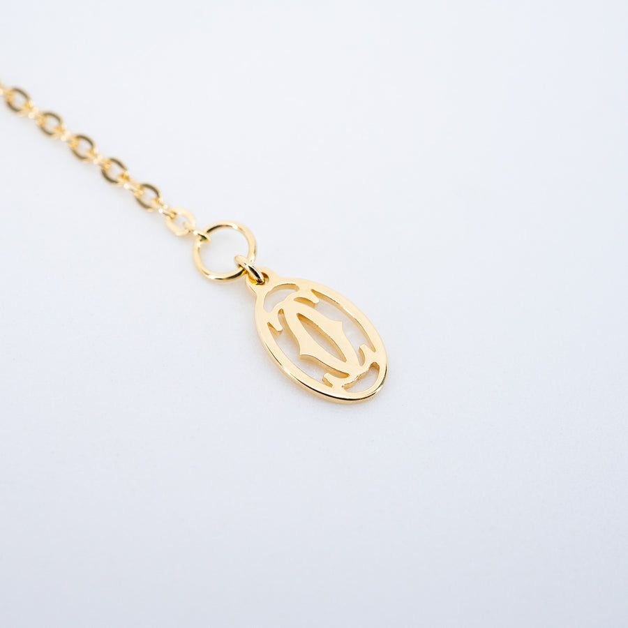 สร้อยและจี้ Cartier Trinity pendant, small model, half-paved 18K 3 Colors Size 38-42cm.# (Used) #vrcanlimt 7530