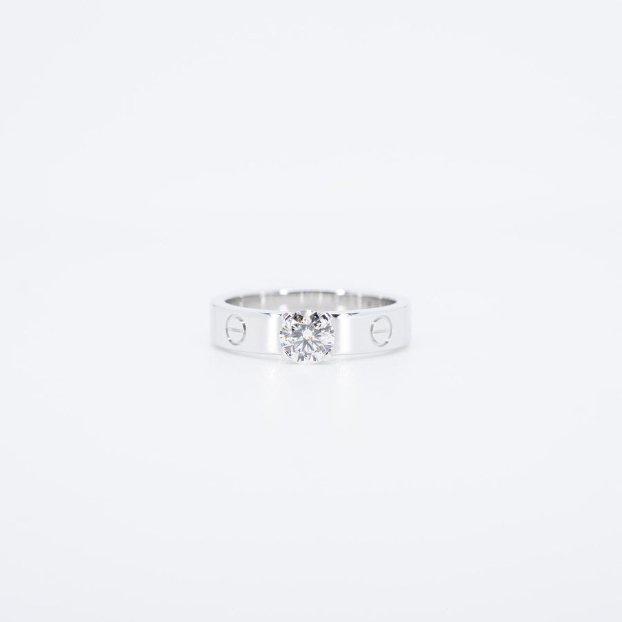 แหวน Cartier Love Solitaire Ring 0.47ct G VVS1 18K White Gold Size 51# (Used) #vrcarimtHIT 7539