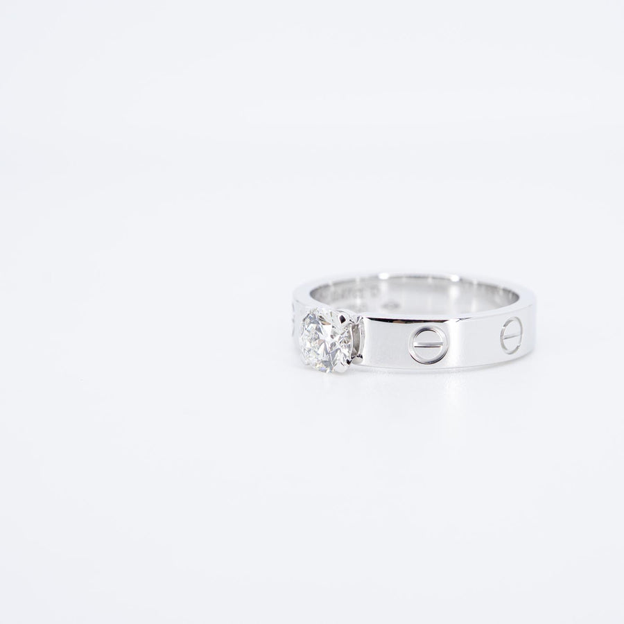 แหวน Cartier Love Solitaire Ring 0.47ct G VVS1 18K White Gold Size 51# (Used) #vrcarimtHIT 7539