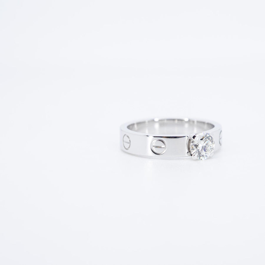 แหวน Cartier Love Solitaire Ring 0.47ct G VVS1 18K White Gold Size 51# (Used) #vrcarimtHIT 7539