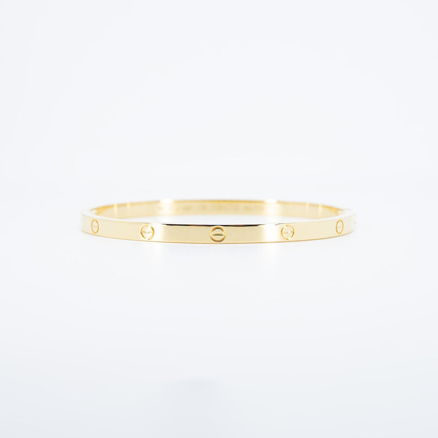 กำไลข้อมือ Cartier Love Bracelet, small model 18K Yellow Gold Size 16# (Used) #vrcab 7528