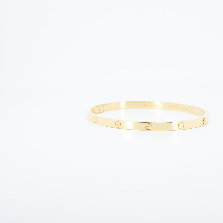 กำไลข้อมือ Cartier Love Bracelet, small model 18K Yellow Gold Size 16# (Used) #vrcab 7528