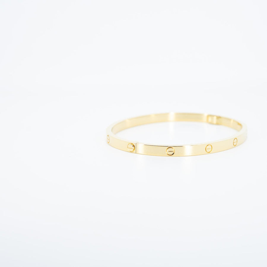 กำไลข้อมือ Cartier Love Bracelet, small model 18K Yellow Gold Size 16# (Used) #vrcab 7528