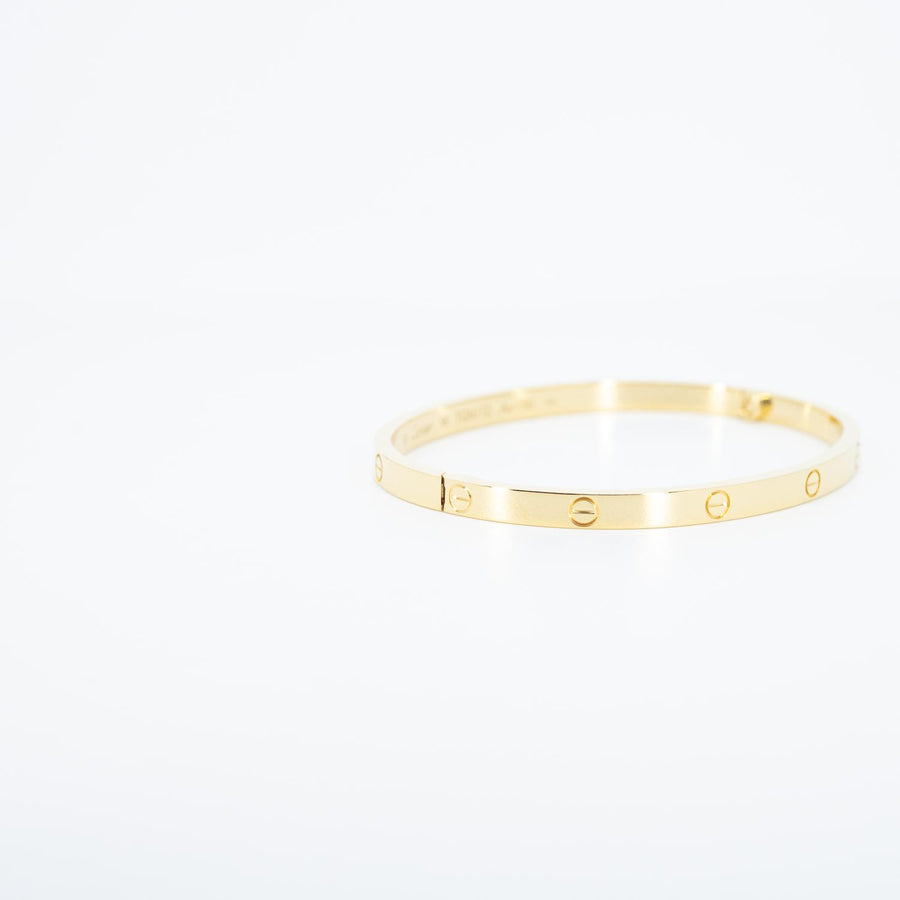 กำไลข้อมือ Cartier Love Bracelet, small model 18K Yellow Gold Size 16# (Used) #vrcab 7528