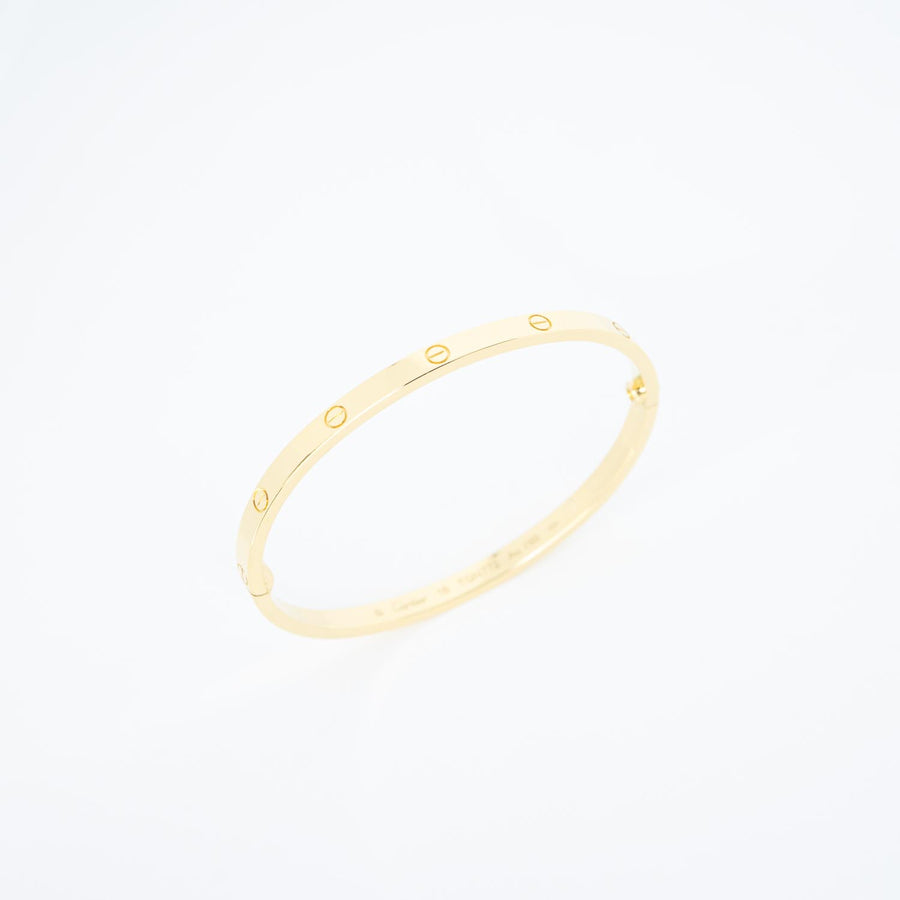 กำไลข้อมือ Cartier Love Bracelet, small model 18K Yellow Gold Size 16# (Used) #vrcab 7528