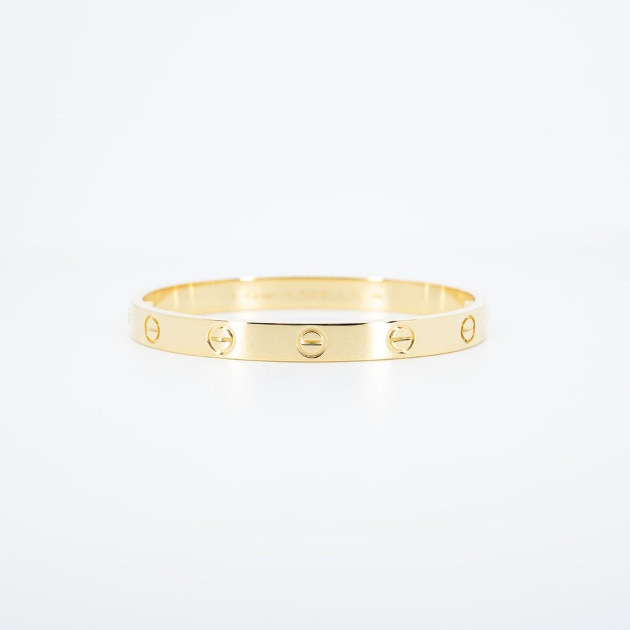 กำไลข้อมือ Cartier Love Bracelet 18K Yellow Gold Size 16# (Used) #vrcab 7529