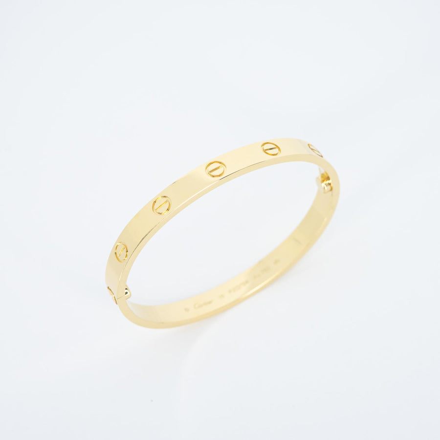 กำไลข้อมือ Cartier Love Bracelet 18K Yellow Gold Size 16# (Used) #vrcab 7529