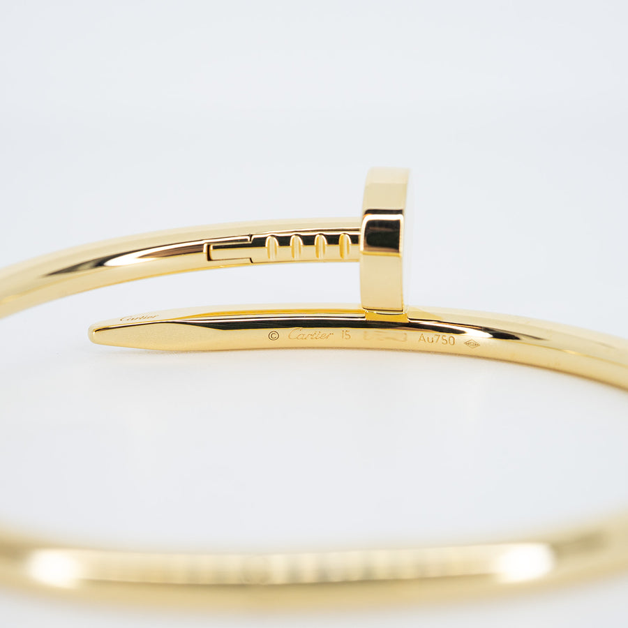 กำไลข้อมือ Cartier Juste un Clou Bracelet 18K Yellow Gold Size 15# (Used) #vrcab 7537