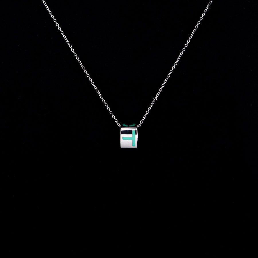 สร้อยและจี้ Tiffany & Co. Blue Enamel T&Co Slider Necklace Silver925 Size 43.5cm.# (Used) #vrtinl 7553