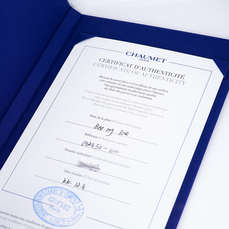 สร้อยข้อมือ Chaumet Bee de Chaumet Bracelet, diamonds 0.19ct 18K White Gold Size 14/15/16cm.# (Used) #vrchaub 7568