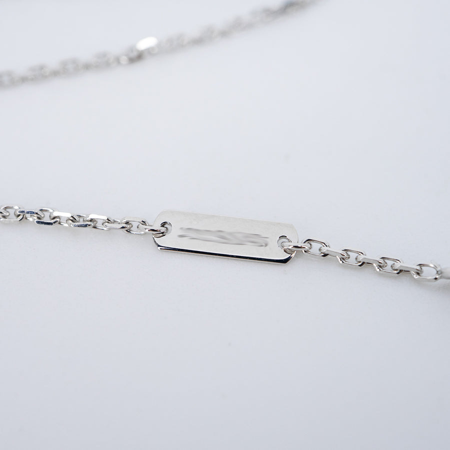 สร้อยและจี้ Van Cleef & Arpels Alhambra Holiday Pendant Necklace 2022 with Green Celadon and Diamonds 18K White Gold Size 37-42cm.# (Used) #vrvanl 7558