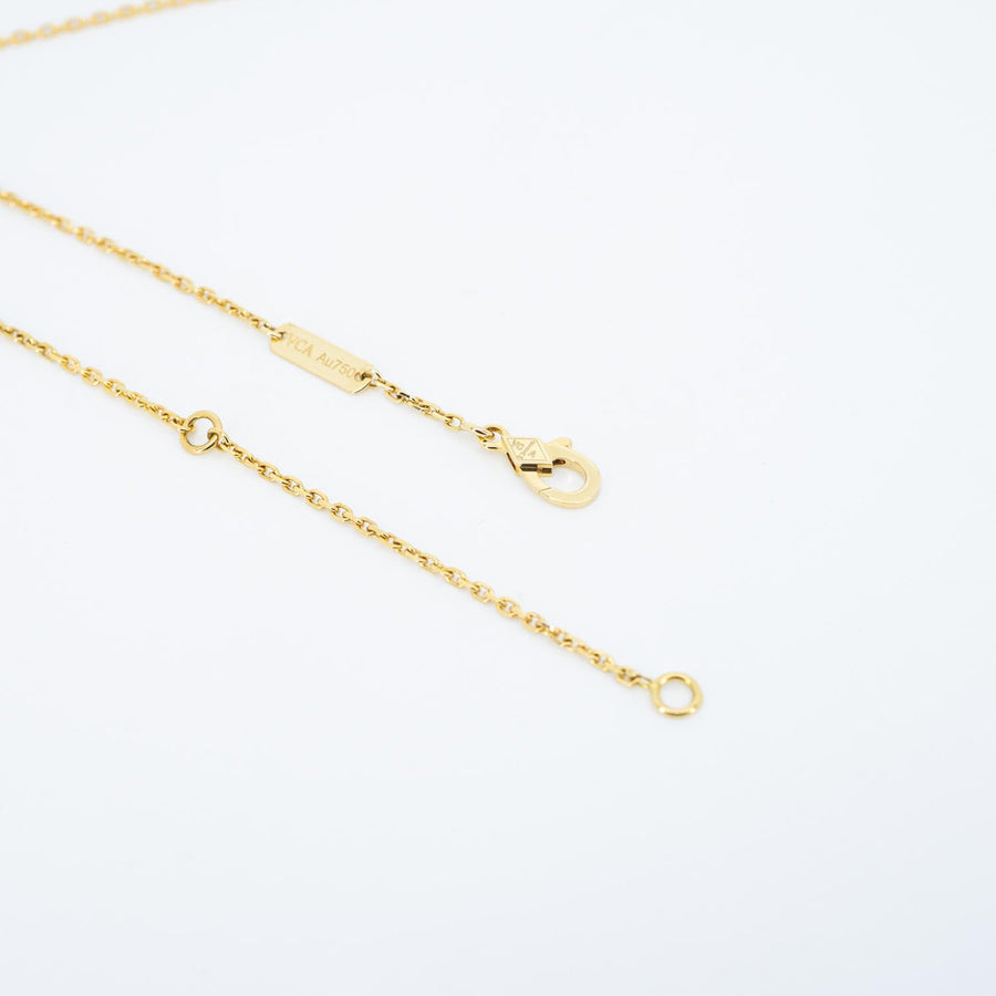 สร้อยและจี้ Van Cleef & Arpels Vintage Alhambra pendant with Mother-of-Pearl 18K Yellow Gold Size 37.5-42cm.# (Used) #vrvanl 7566