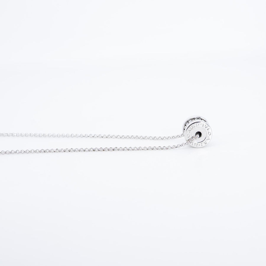 สร้อยและจี้ Bvlgari B.zero1 mini necklace with pavé diamonds 18K White Gold Size 39/42/44cm.# (Used) #vrbvnlimt 7561