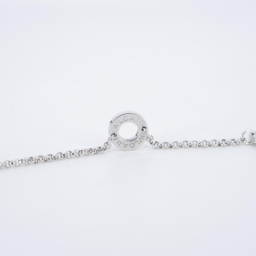 สร้อยและจี้ Bvlgari B.zero1 mini necklace with pavé diamonds 18K White Gold Size 39/42/44cm.# (Used) #vrbvnlimt 7561