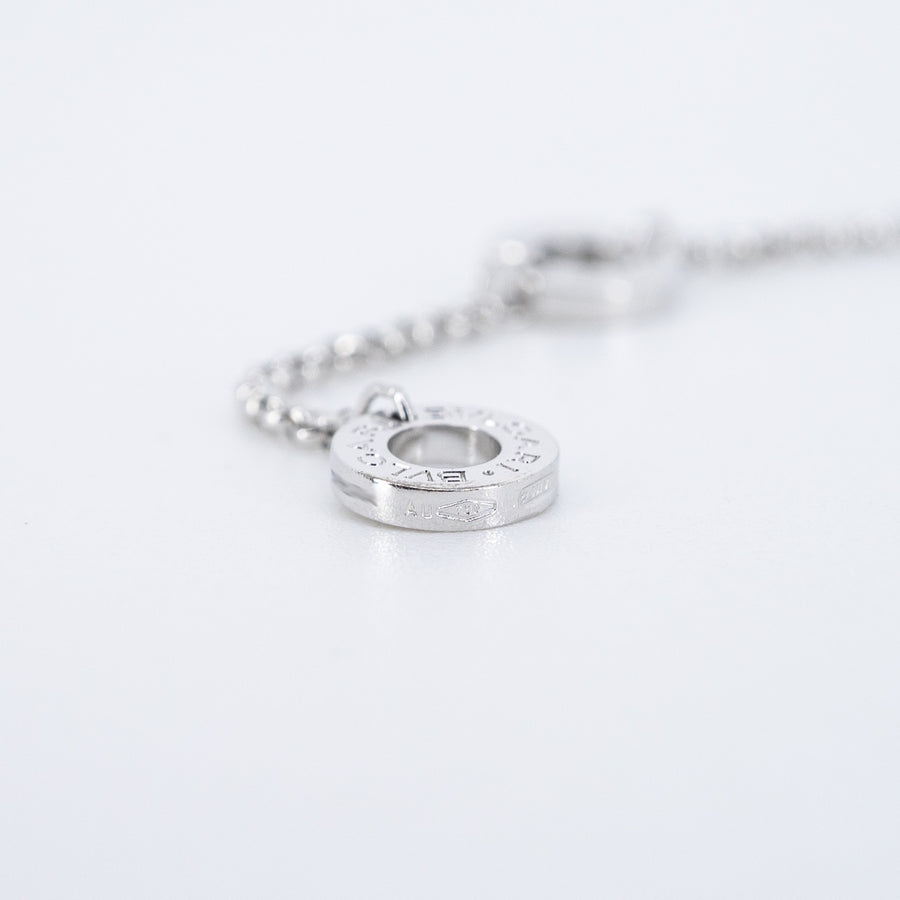 สร้อยและจี้ Bvlgari B.zero1 mini necklace with pavé diamonds 18K White Gold Size 39/42/44cm.# (Used) #vrbvnlimt 7561