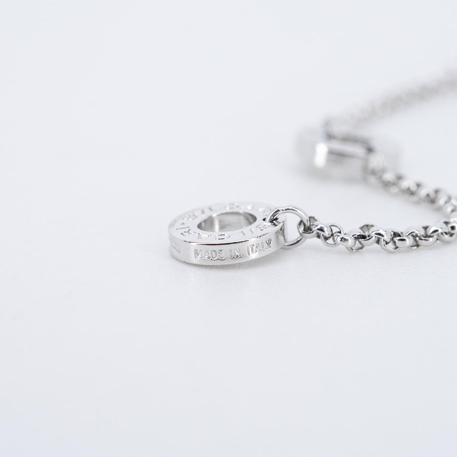 สร้อยและจี้ Bvlgari B.zero1 mini necklace with pavé diamonds 18K White Gold Size 39/42/44cm.# (Used) #vrbvnlimt 7561