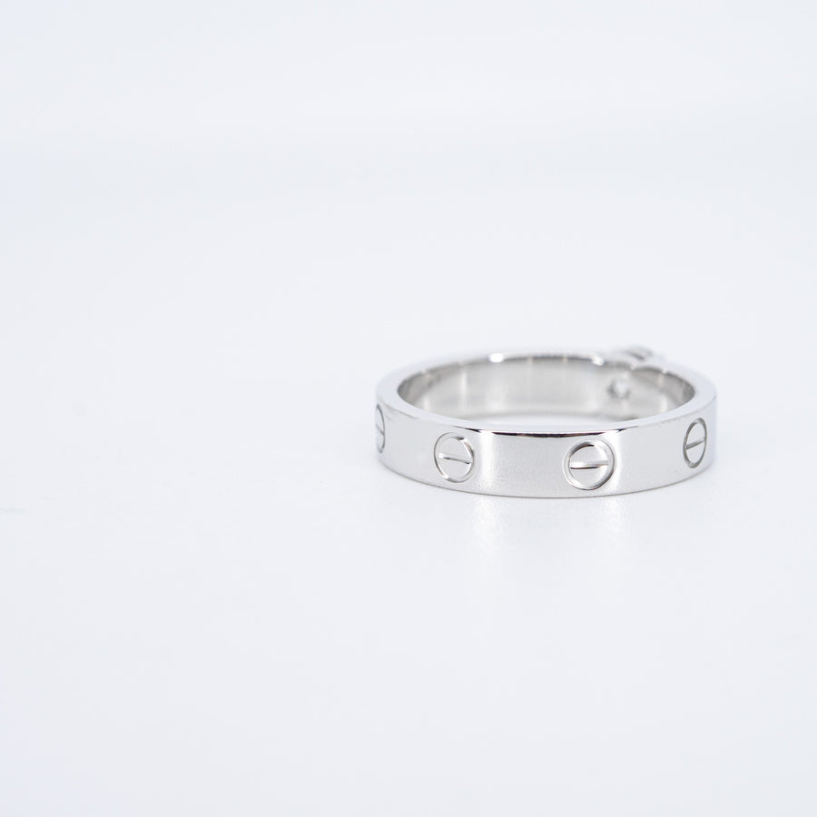 แหวน Cartier Love Solitaire Ring 0.30 ct. G VVS1 brilliant-cut diamond 18K White Gold Size 54# (Used) #vrcarimt 7567