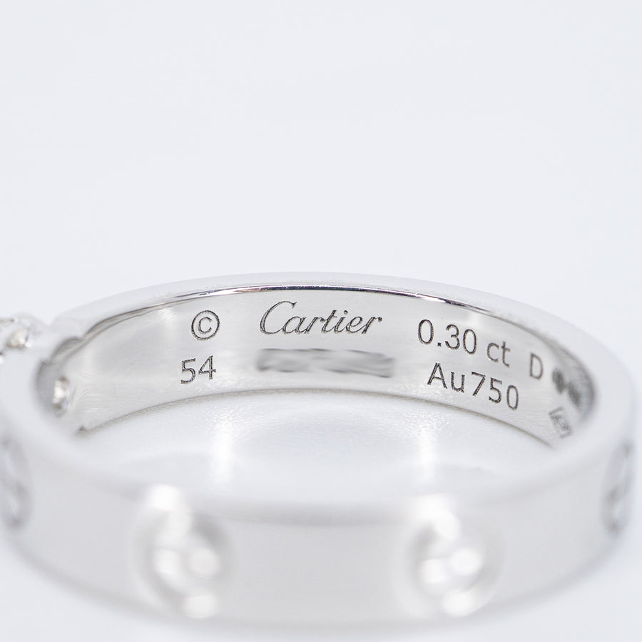 แหวน Cartier Love Solitaire Ring 0.30 ct. G VVS1 brilliant-cut diamond 18K White Gold Size 54# (Used) #vrcarimt 7567