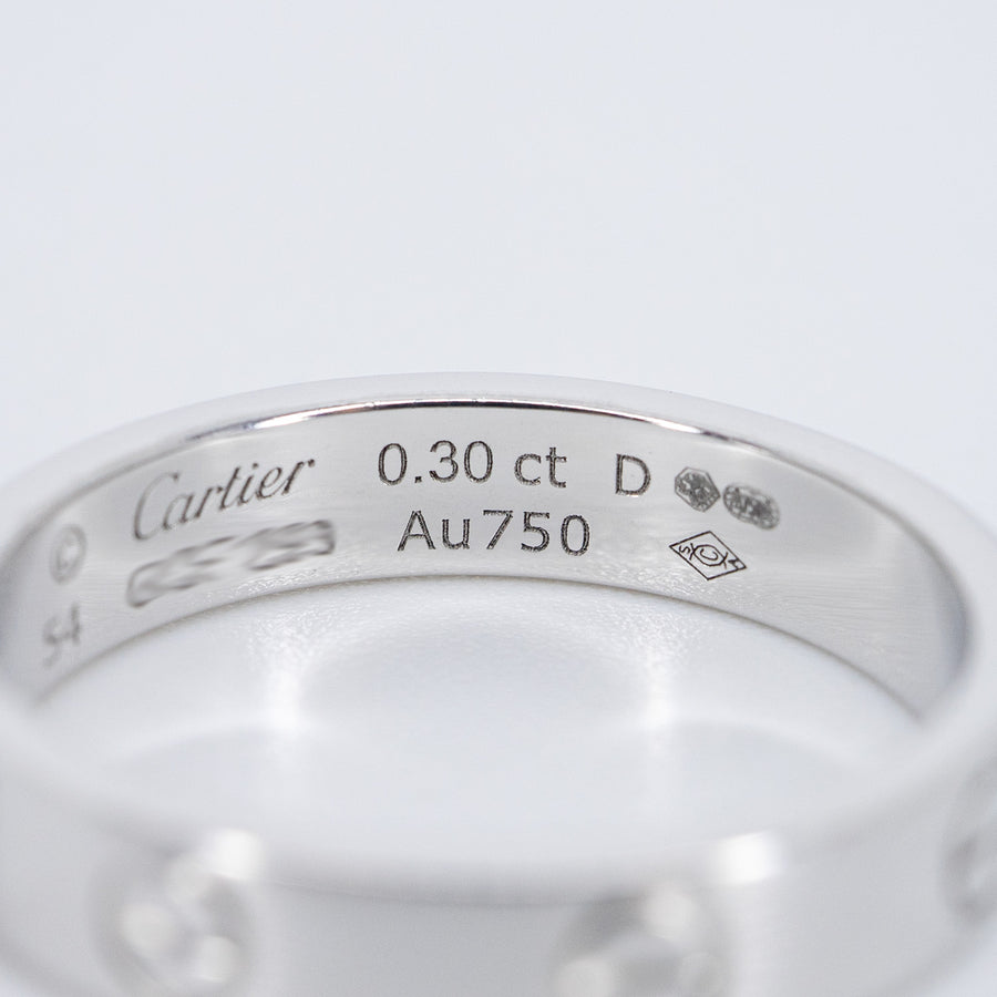 แหวน Cartier Love Solitaire Ring 0.30 ct. G VVS1 brilliant-cut diamond 18K White Gold Size 54# (Used) #vrcarimt 7567