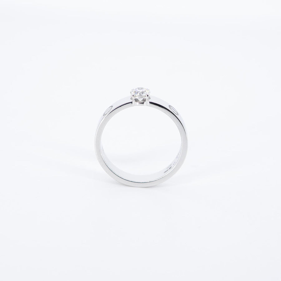 แหวน Cartier Love Solitaire Ring 0.30 ct. G VVS1 brilliant-cut diamond 18K White Gold Size 54# (Used) #vrcarimt 7567
