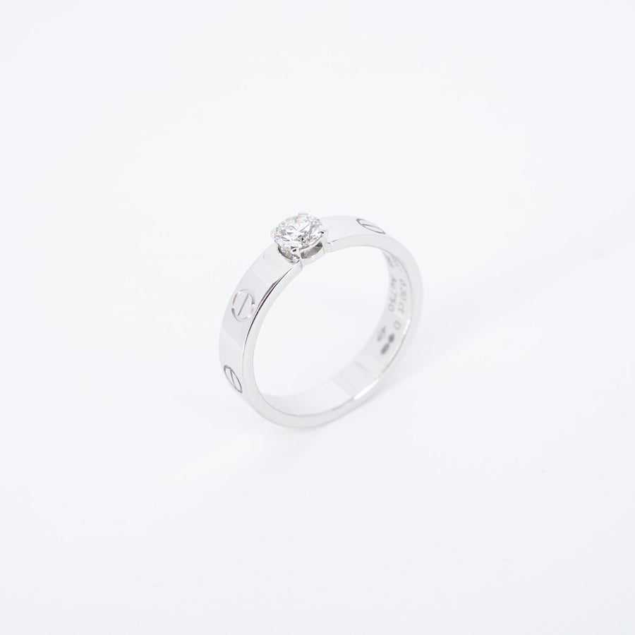 แหวน Cartier Love Solitaire Ring 0.30 ct. G VVS1 brilliant-cut diamond 18K White Gold Size 54# (Used) #vrcarimt 7567