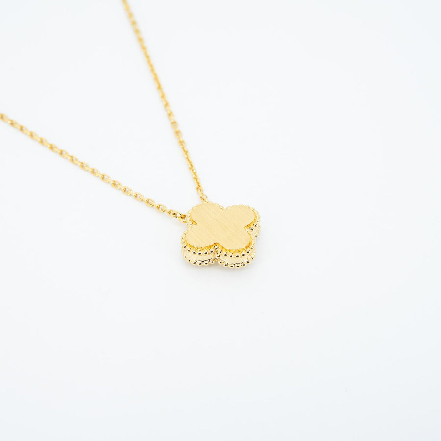 **Hold K.M**สร้อยและจี้ Van Cleef & Arpels Alhambra Holiday Pendant Necklace 2018 with Yellow Mother of Pearl and Diamonds 18K Yellow Gold Size 37-41.5cm.# (Used) #vrvanl 7569