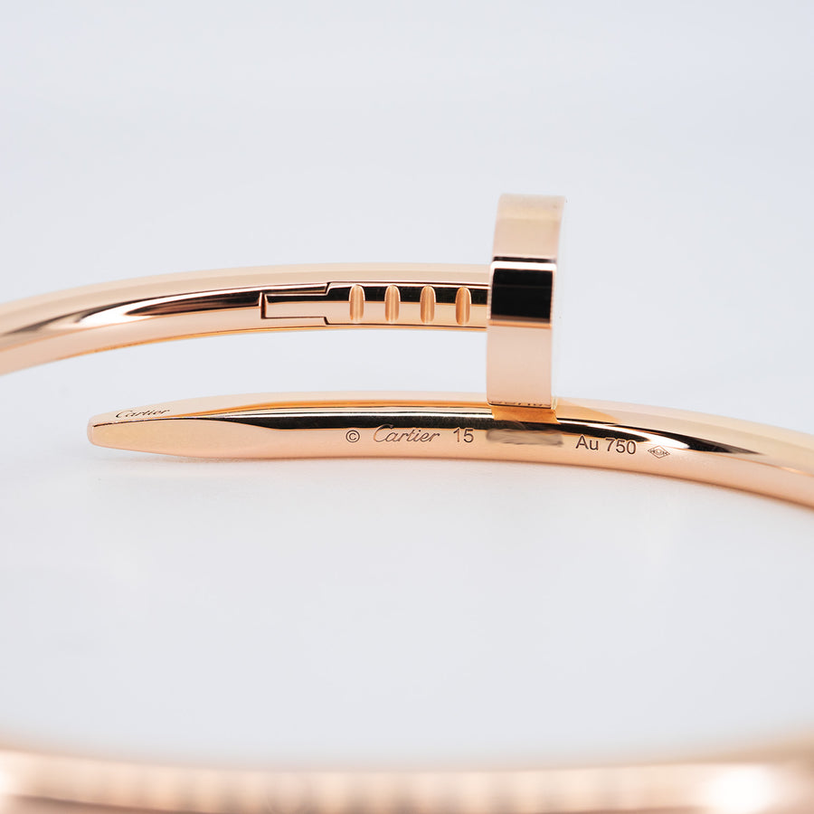 กำไลข้อมือ Cartier Juste un Clou Bracelet 18K Rose Gold Size 15# (Used) #vrca 1010