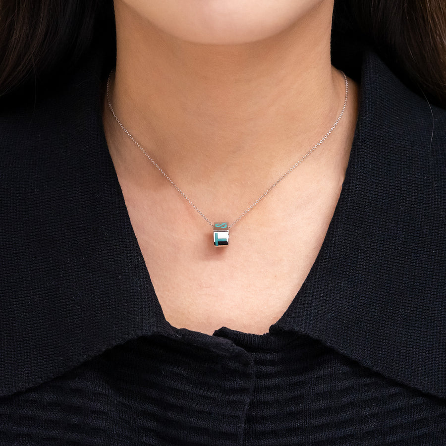 สร้อยและจี้ Tiffany & Co. Blue Enamel T&Co Slider Necklace Silver925 Size 43.5cm.# (Used) #vrtinl 7553