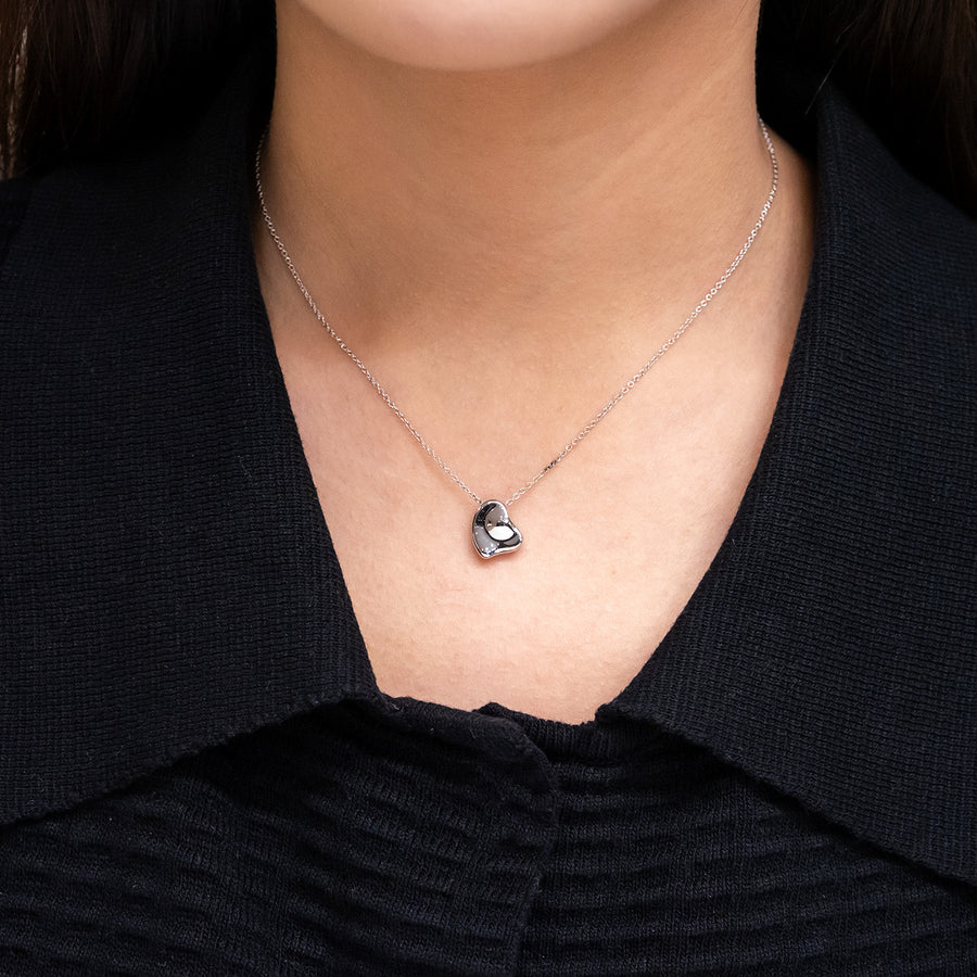 สร้อยและจี้ Tiffany & Co. Elsa Peretti Full Heart Pendant Silver925 Size 42cm.# (Used) #vrtinl 7552