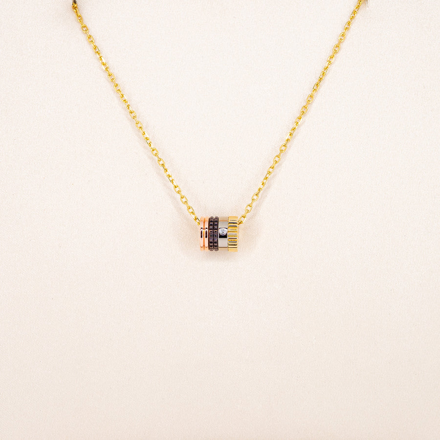 สร้อยและจี้ Boucheron Quatre Classique Mini Pendant 18K 3Colors Size 38/42/45cm.# (Used) #vrbonlimt 7546