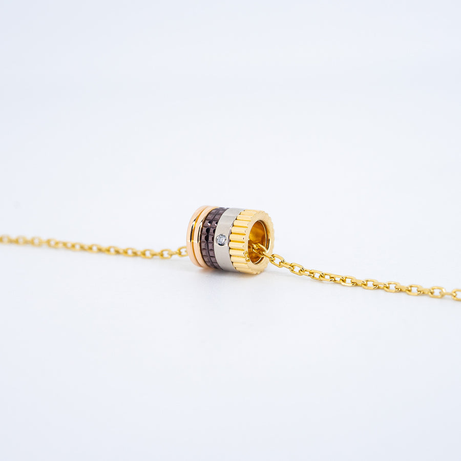 สร้อยและจี้ Boucheron Quatre Classique Mini Pendant 18K 3Colors Size 38/42/45cm.# (Used) #vrbonlimt 7546