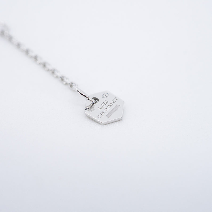 สร้อยและจี้ Chaumet Bee De Chaumet Small Model Pendant, Diamonds 18K White Gold Size 38/40/42cm.# (Used) #vrchaunlimt 7557