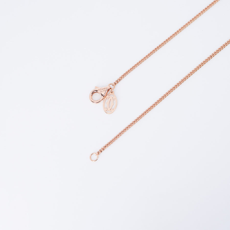 สร้อยและจี้ Cartier Limited Edition Trinity pendant, cushion-shaped, half-paved, Pink Sapphire 18K 3 Colors Size 50cm.# (Used) #vrcanlHIT 7544