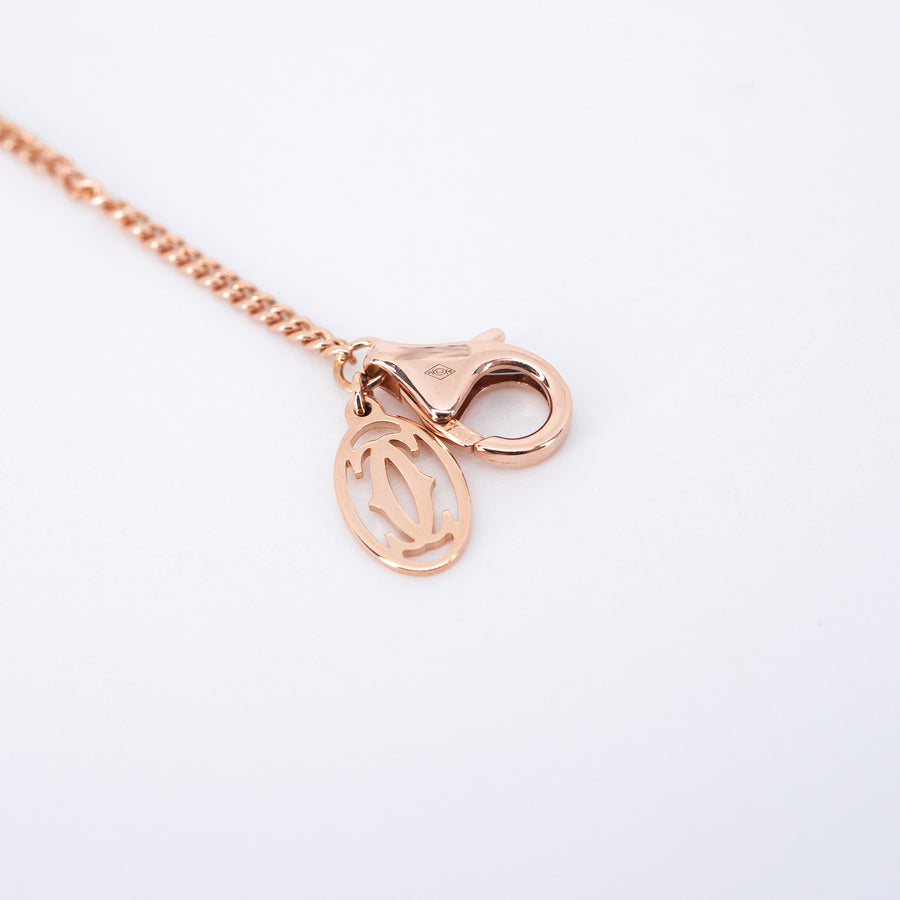 สร้อยและจี้ Cartier Limited Edition Trinity pendant, cushion-shaped, half-paved, Pink Sapphire 18K 3 Colors Size 50cm.# (Used) #vrcanlHIT 7544