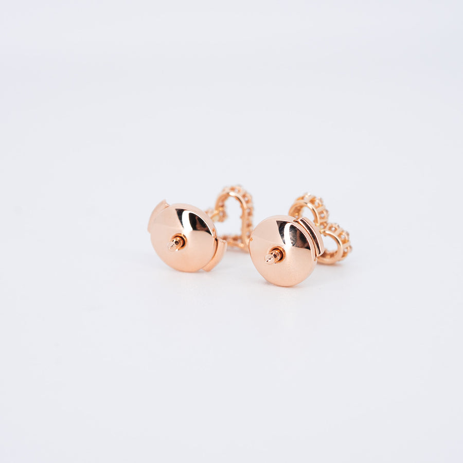 ต่างหู Tiffany & Co. Heart Earrings with diamonds 18K Rose Gold (Used) #vrtieimt 7545