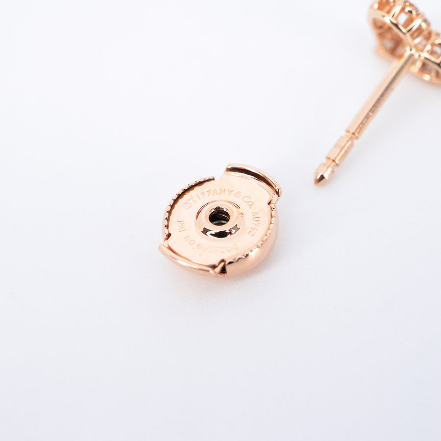 ต่างหู Tiffany & Co. Heart Earrings with diamonds 18K Rose Gold (Used) #vrtieimt 7545