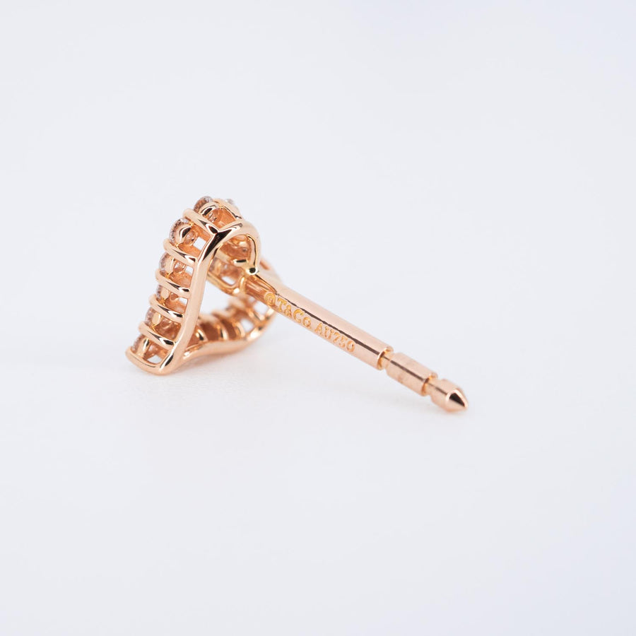 ต่างหู Tiffany & Co. Heart Earrings with diamonds 18K Rose Gold (Used) #vrtieimt 7545