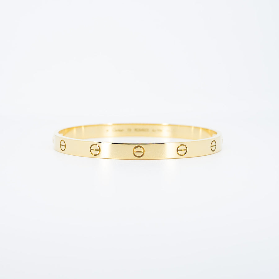 กำไลข้อมือ Cartier Love Bracelet 18K Yellow Gold Size 19# (Used) #vrca 1009