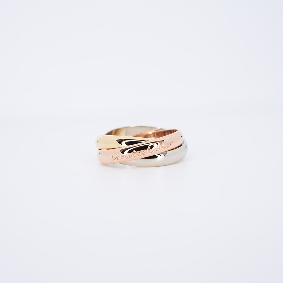 แหวน Cartier Trinity Ring classic model 18K 3 Colors Size 56# (Used) #vrcarimt 7572