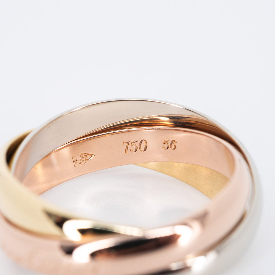 แหวน Cartier Trinity Ring classic model 18K 3 Colors Size 56# (Used) #vrcarimt 7572