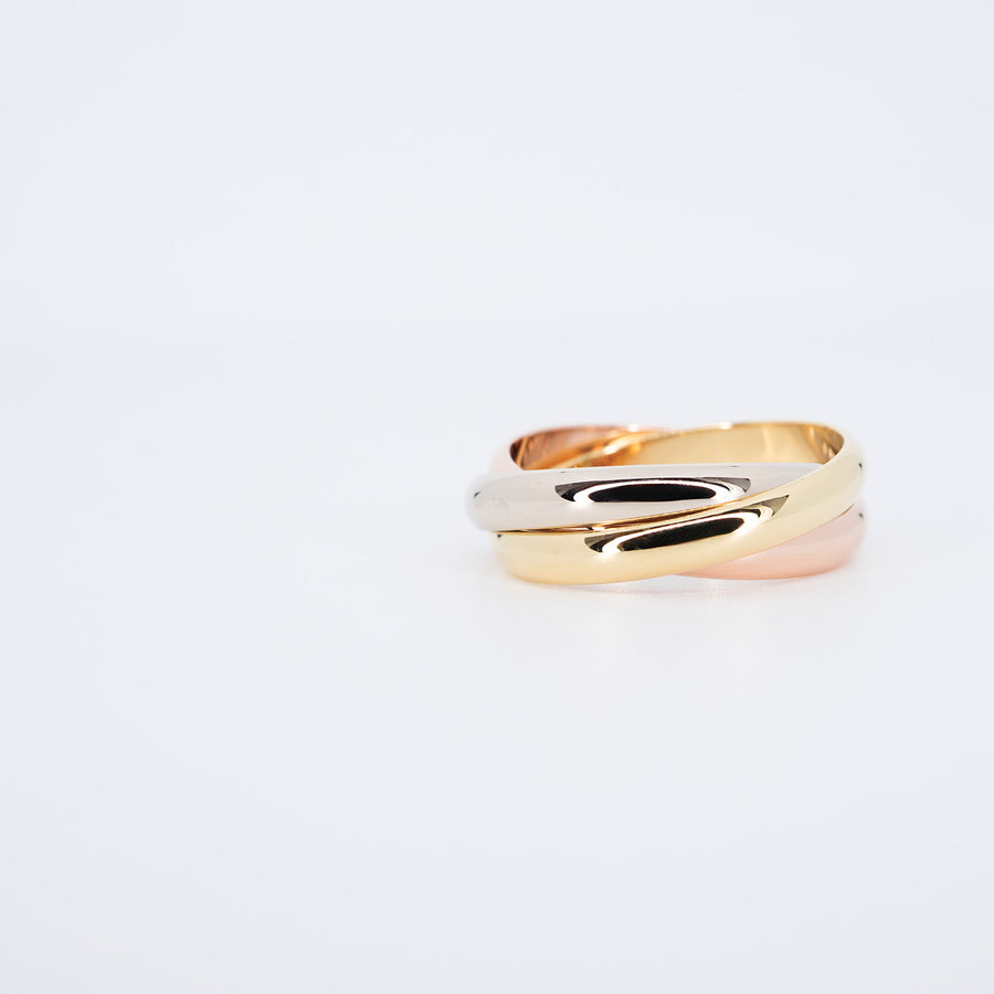 แหวน Cartier Trinity Ring classic model 3Colors Size 59# (Used) #vrca 0995