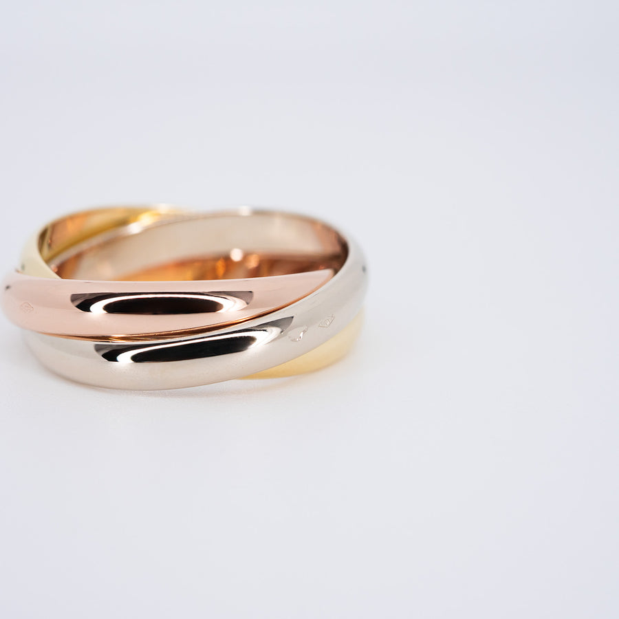 แหวน Cartier Trinity Ring classic model 3Colors Size 59# (Used) #vrca 0995