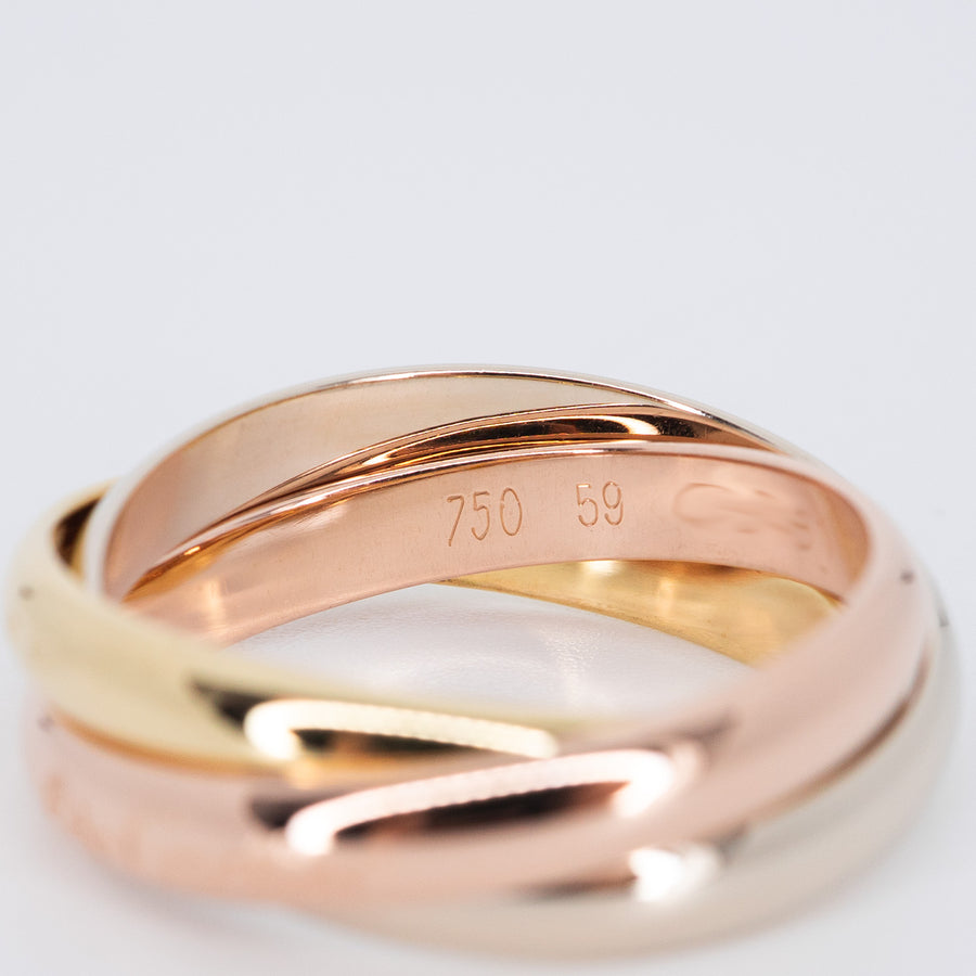 แหวน Cartier Trinity Ring classic model 3Colors Size 59# (Used) #vrca 0995
