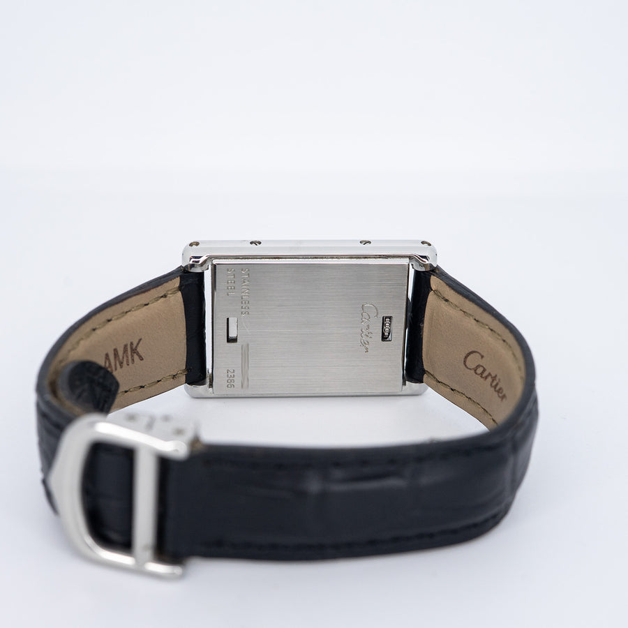นาฬิกา Cartier Tank Basculante Quartz Movement Ref.2386 Stainless Steel Size 32x22mm.# (Used) #vrca 1014