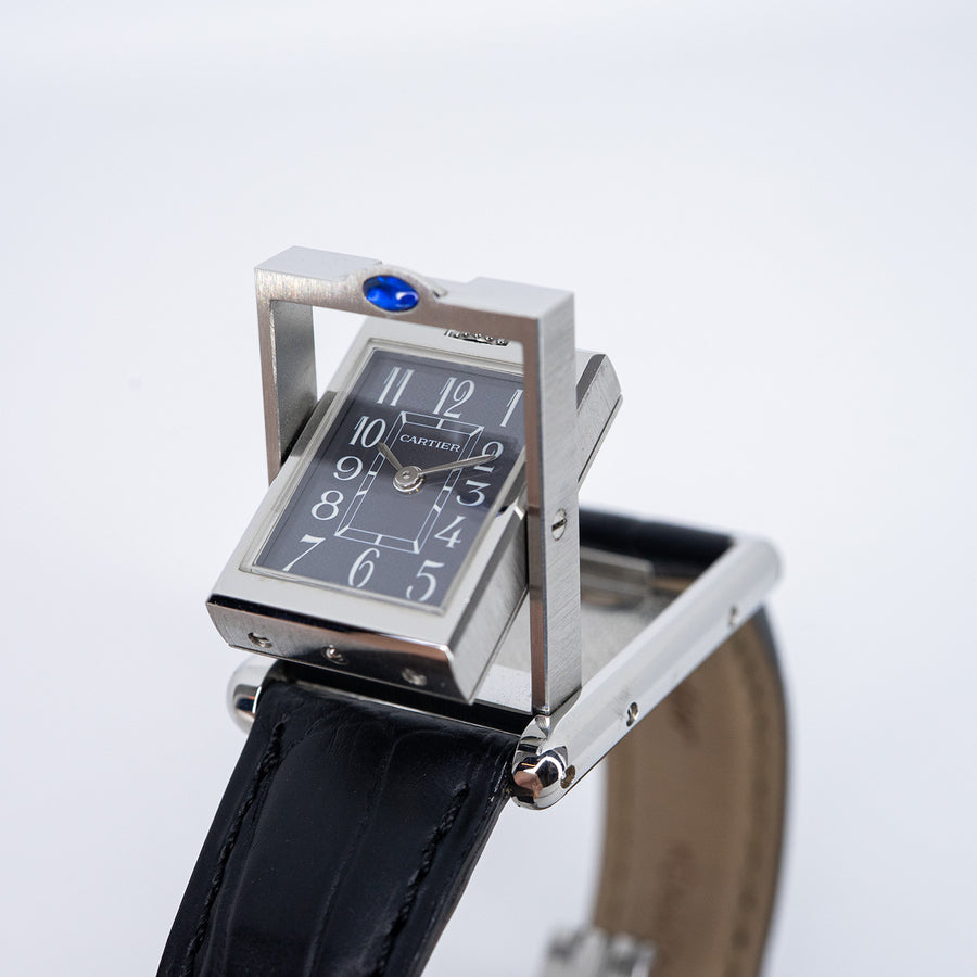 นาฬิกา Cartier Tank Basculante Quartz Movement Ref.2386 Stainless Steel Size 32x22mm.# (Used) #vrca 1014