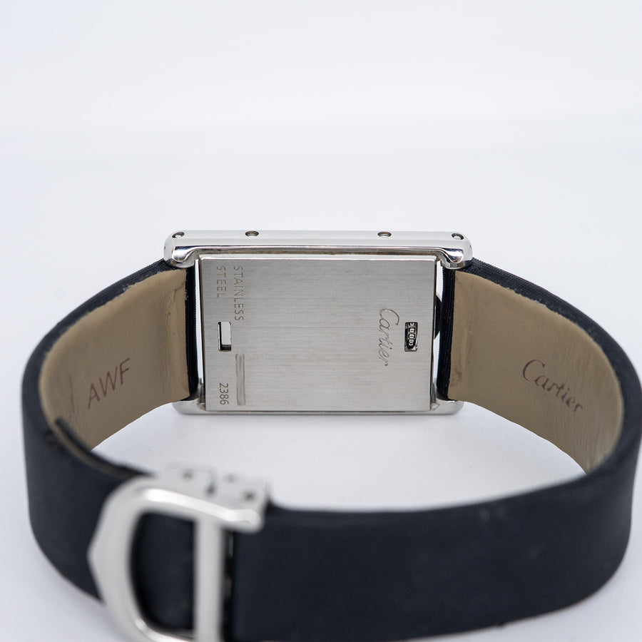 นาฬิกา Cartier Tank Basculante Quartz Movement Ref.2386 Stainless Steel Size 32x22mm.# (Used) #vrca 1013